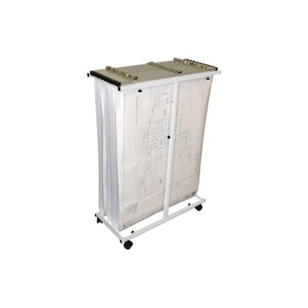 Adiroffice Mobile Vertical Plan Center for Blueprints, White ADI614-WHI